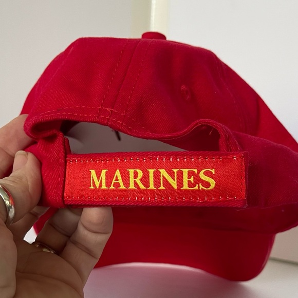 ROTHCO Marines baseball cap red with yellow embroidery One Size adjustable NEW - Picture 11 of 15